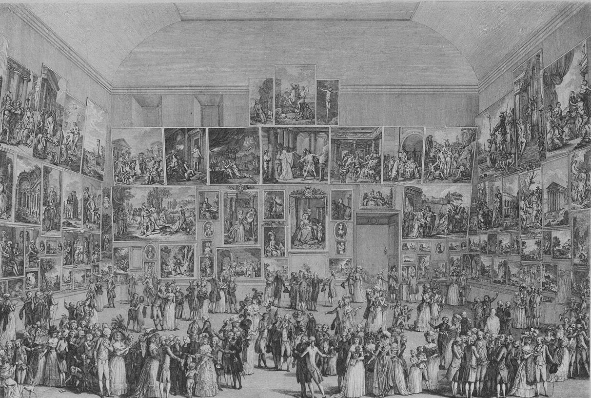 The Salon hung floor-to-ceiling